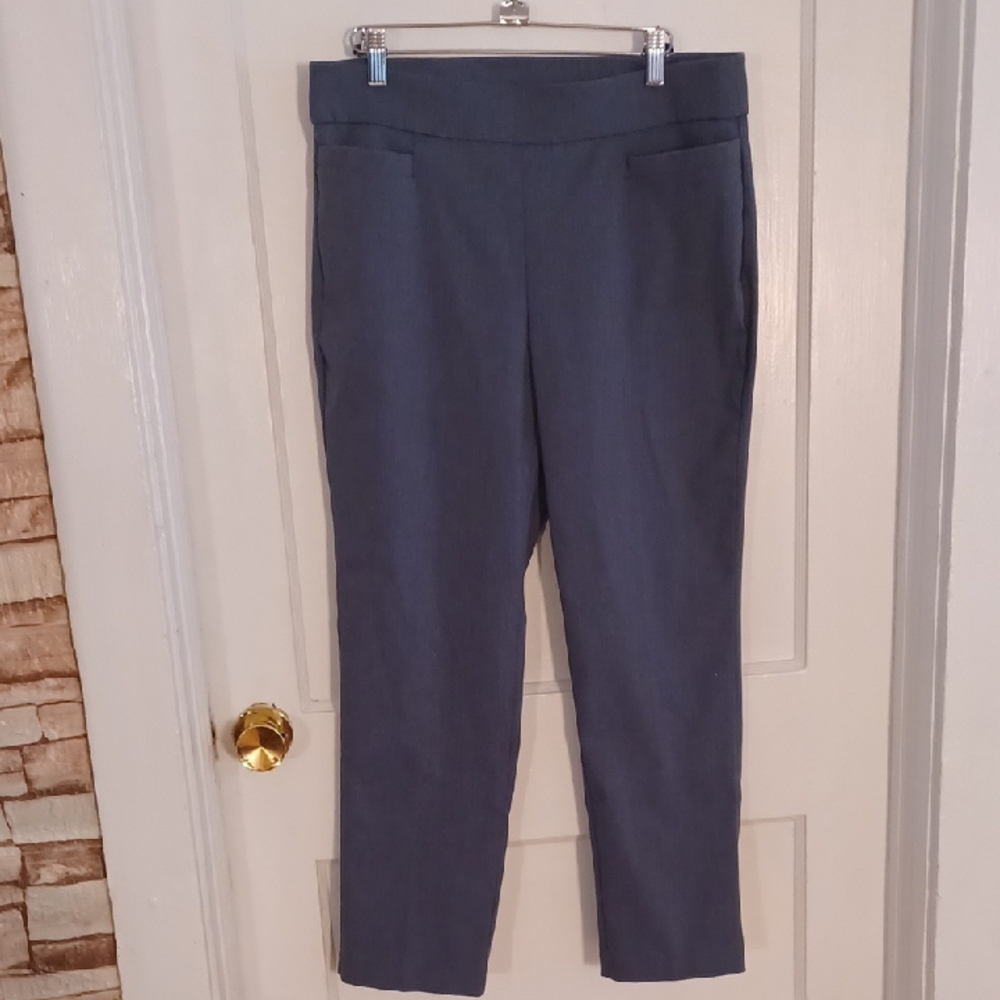 Women's Gray Pull On Pants Tummy Control Women's Size 10P
